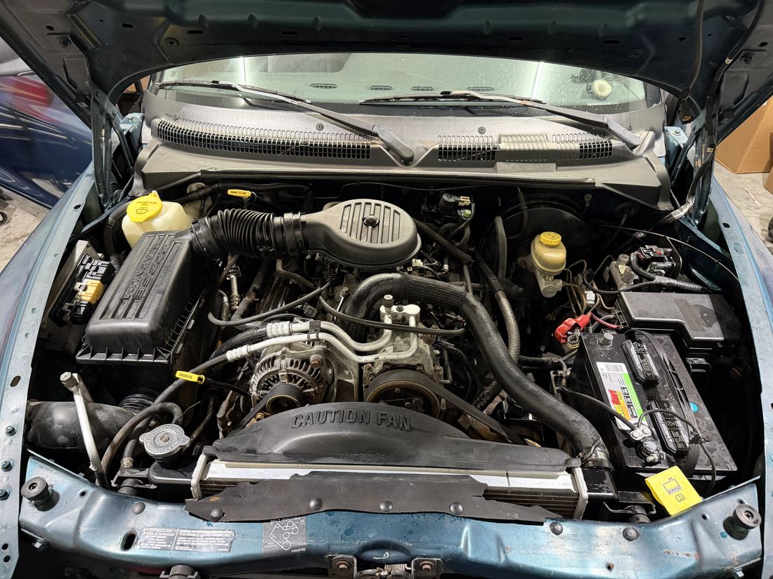 After engine bay detail - clean Dodge engine - Abel Auto Detailing